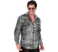 Widmann 33907 party fashion shirt, Silver, XXL
