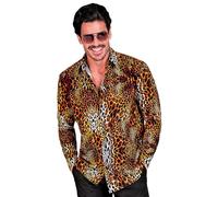 Widmann 33955 party fashion shirt, Brown-Leopard, S-M