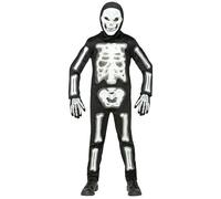 Widmann 3D Skeleton (Jumpsuit, Hooded Mask, Gloves) (116 cm / 4-5 Years) Black