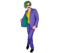 Widmann 40113 Evil, Purple Suit, Horror Costume, Killer Clown, Halloween Fancy Dress, L