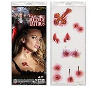WIDMANN 40881 - Set of 6 Vampire Bite Tattoos, Adult Unisex, Gothic, Horror, Halloween, Carnival