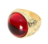 WIDMANN 46740 - Ring with Gemstone Adult Unisex, Pirates, Nobles, Bishops, Kings and Queens, Vampires, Halloween, Carnival, One Size, Gold-Red Color