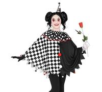 Widmann 48145 Children's Costume Harlequin, Poncho, Throw, Clown, Theme Party, Carnival, Multicoloured, Standard Size