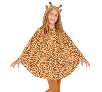 Widmann 48158 Children's Giraffe Costume, Poncho with Hood, Throw, Theme Party, Carnival, Multicoloured, Standard Size