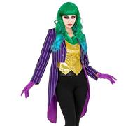 W WIDMANN MILANO Party Fashion - Evil Clown Frac for Women, Horror, Circus, Psycho, Joker, Jester, Show, Halloween, Carnival, Theme Parties