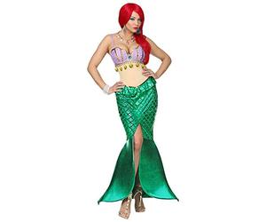 WIDMANN 48263 Siren and Poseidon Costume for Women, Multicoloured