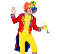 Widmann 48393 Costume Clown Tailcoat for Men, Circus, Carnival, Theme Party, Multicoloured, L