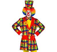 Widmann 48680 Clown Costume Coat for Adults, Circus, Carnival, Theme Party, Multicoloured, XXL