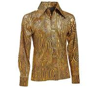 Widmann 48807 48807 Shirt The Style Adult Hippie Disco Fever 70s 80s Theme Party Carnival Men Multicoloured S/M