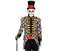 Widmann 50834 - Dia de Los Muertos Parade Dress for Men, Guard Uniform, Day of Death, Jacket, Coat, Circus Director, Costume, Carnival, Theme Party, Multicoloured, XL