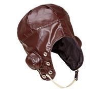 WIDMANN 51956 Aviator Hat, Brown, Break Pilot, Cap, Retro, 20s, Theme Party, Carnival