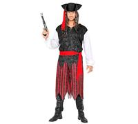 Widmann 53134 Pirate of The Caribbean Costume, Shirt with Vest, Trousers, Belt, Headband, Hat, Buccaneer, Theme Party, Carnival, Fancy Dress, Multicoloured, XL