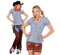 Widmann 59383 Bavarian Plaid blouse, Blue, L