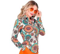 Widmann - 60s Blouse for Women, Hippie, Reggae, Flower Power, Disco Fever, Schlagermove