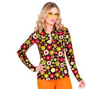 Widmann - 60s Blouse for Women, Hippie, Reggae, Flower Power, Disco Fever, Schlagermove