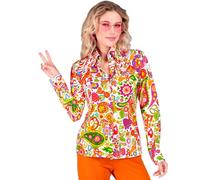 Widmann - 60s Blouse for Women, Hippie, Reggae, Flower Power, Disco Fever, Schlagermove