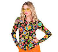 Widmann - 60s Blouse for Women, Hippie, Reggae, Flower Power, Disco Fever, Schlagermove