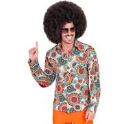 WIDMANN 60s Shirt for Men, Hippie, Reggae, Flower Power, Disco Fever, Schlagermove S/M