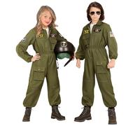 W WIDMANN MILANO Party Fashion - Unisex Child Fighter Jet Pilot Costume, Jumpsuit, Aviation, Soldier, Military, Carnival, Theme Parties