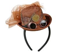 Widmann 68562 - Headband with Mini Cylinder Steampunk Suede Look Retro Theme Party Carnival