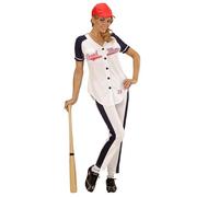 Widmann 73372 Adult Baseball Girl Costume ? Shirt, Trousers and Hat, White
