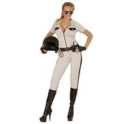 Widmann 73982 Adult Cop Chips Girl Costume ? Jumpsuit, Belt, Fingerless Gloves Beige