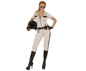 Widmann 73982 Adult Cop Chips Girl Costume ? Jumpsuit, Belt, Fingerless Gloves Beige