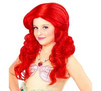 WIDMANN 74969 - Mermaid Wig for Girls, Marine World, Fairytales, Fairy Tales, Carnival, Theme Parties, One Size, Red Color