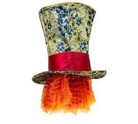 Widmann 74990 Cylinder Crazy Hatter with Hair Hat and Headwear Various Party 594, Multi-Coloured, Taglia unica