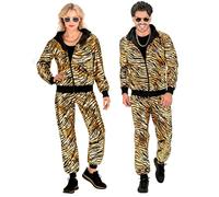 Widmann 79384 Trainingsanzug Metallic Tiermuster Animal Print Tiger Tracksuit Costume, Gold, XL