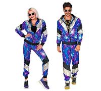 WIDMANN 11091 - Adult 80s Disco Shell Suit Fancy Dress Costume Retro Outfit, Multicoloured, S
