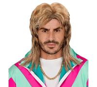Widmann 80s Mullet Wig for Men - Dark Blonde | Bad Taste Party Costume | Blonde synthetic hair wig for carnival, theme party and 80s costumes