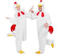 Widmann 9264 °C ? Chicken, Jumpsuit with Mask Adult Costume Size XL