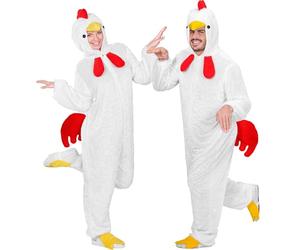 Widmann 9264 °C ? Chicken, Jumpsuit with Mask Adult Costume Size XL