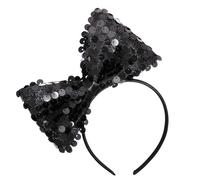 WIDMANN 9317N - Headband with Sequin Bow, Adult Woman, 1950s, Dancer, Disco, Carnival, Black Color