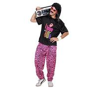 WIDMANN 9885Q Medium/Large Adult Mens I Love the 80's Neon 80s Fashion Outfit. Includes T-Shirt and Baggy Pants. Fancy Dress Costume, Outfit, World Book Day, Halloween, Carnival, 80s, Glam Rock