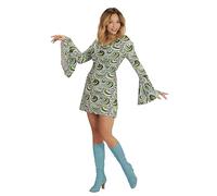 Widmann 08871 Adult Costume 70's Retro Dress, Green