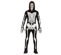 Widmann: adult costume skeleton, jumpsuit with hood and gloves.