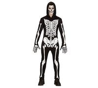 Widmann: adult costume skeleton, jumpsuit with hood and gloves.