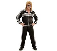 Widmann Adult Costume Tracksuit, Jacket and Pants, Black