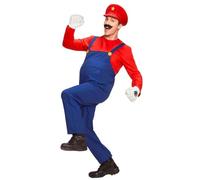 WIDMANN 10700 XXL Adult Mens Red and Blue Super Plumber Costume. Includes Overalls, Shirt and Hat. Fancy Dress, Outfit, World Book Day, Halloween, Carnival, Stag Do