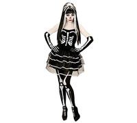 Women's Halloween bouffant tutu skeleton costume