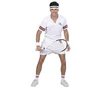 WIDMANN Adults Mens Tennis Player Costume. Includes t-shirt, shorts and sweatband. Wimbledon, Fancy Dress, Outfit, World Book Day, Halloween, Carnival