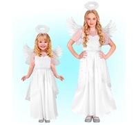 Widmann Angel (Dress, Wings, Halo) (128 cm / 5-7 Years) White