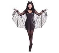 Widmann Batwoman (Dress With Wings, Ears) (S) Black