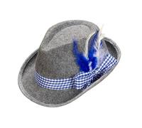 Widmann Bavarian Hat with Feathers Grey - Blue