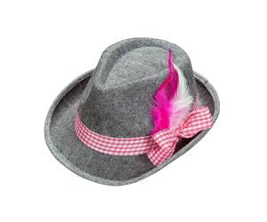 Widmann Bavarian Hat with Feathers Grey - Pink