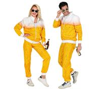 Widmann 97191 - Adult Costume 80s Tracksuit, Beer, Jogging Suit, Bad Taste Party, Carnival, Ballermann, Multicoloured, S