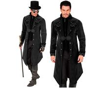 Widmann Black Velvet Gothic Coat (L) Black