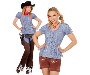 Widmann Blue Chequered Blouse (L) Blue